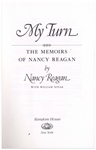 Nancy Reagan Signed Copy of Her Memoir ''My Turn''